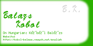 balazs kobol business card